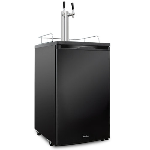 Ivation 4.9 Cubic Feet Dual Tap Freestanding Kegerator with Adjustable